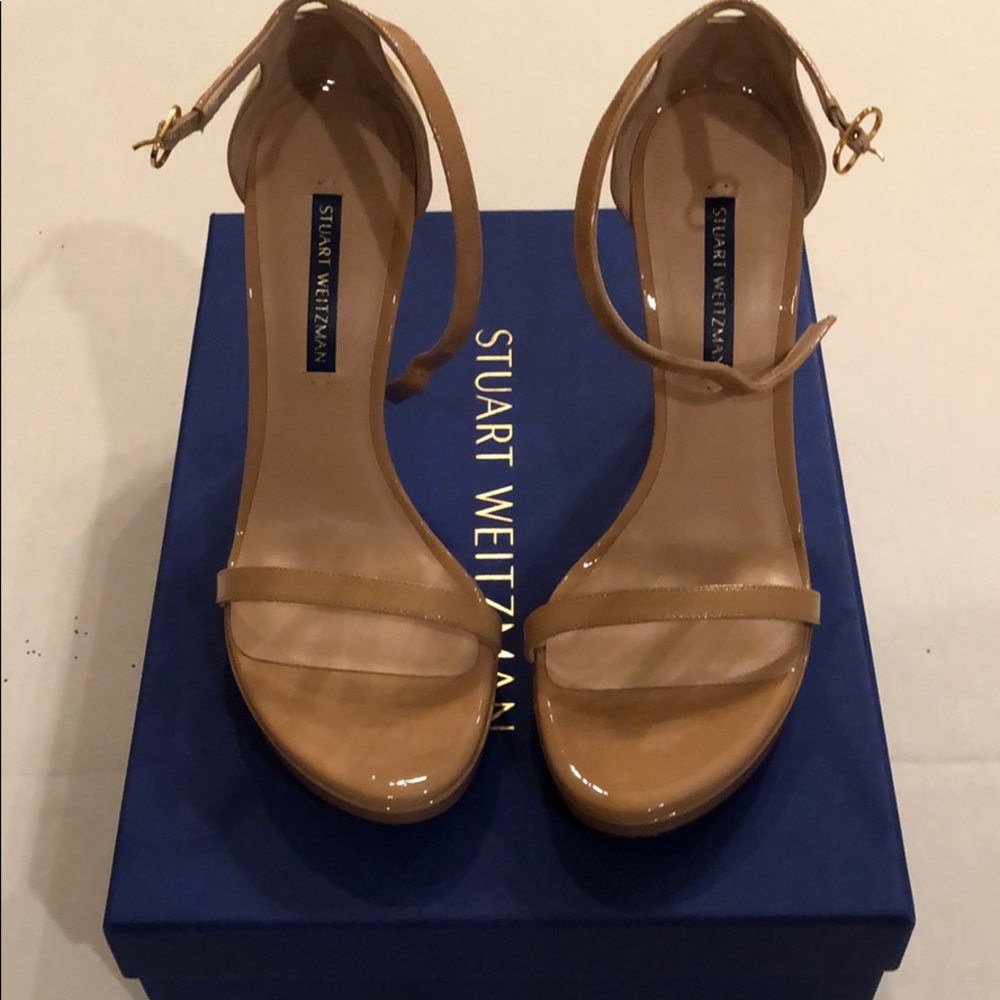 Stuart Weitzman Nudist Disco (color: Adobe Patent)